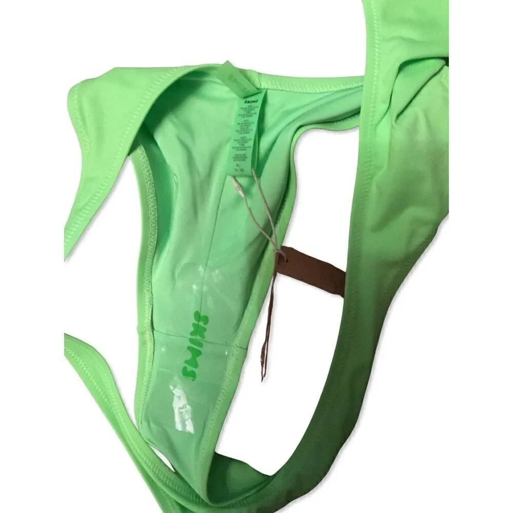 Skims Sz XL Neon Green Monokini Swimsuit Bathing Suit cut out NWT one piece